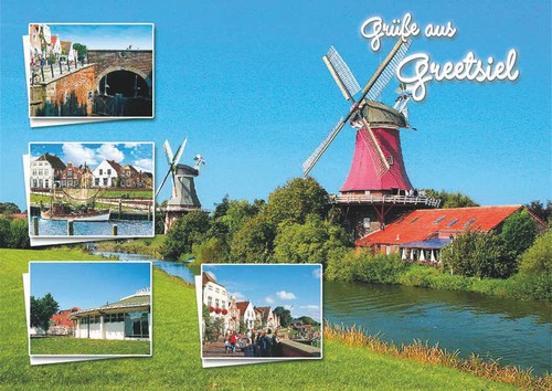 Greetsiel postkarten brücke - greetsiel,