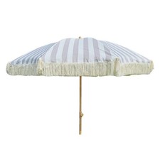 Sonnenschirm Strandschirm Schirm gestreift mit Fransen maritim UV Schutz Ø 180cm