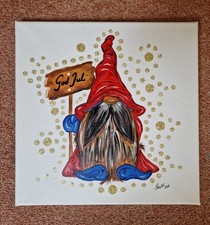 IPonArt Strukturbild, Leinwand, Keilrahmen 30x30 cm, Unikat, "Jul Wichtel".