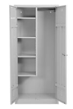 Putzmittelschrank 4 Böden Mitteltrennwand abschließbar lichtgrau