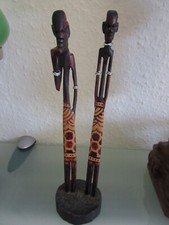 org. afrikanische Holzfiguren Paar Skulptur Sandelholz Höhe 19 cm aus Südafrika