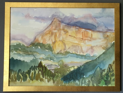 Gemälde aquarell corvara - aquarell, -corvara