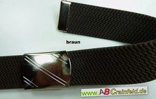 Stoffgürtel Elastische Gürtel Klemmverschluss Stretchgürtel  bis 180cm 3cm breit