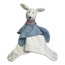 IKEA Hase Schmusetuch blau weiß kariert 2-lagig rosa Halstuch Schnuffeltuch