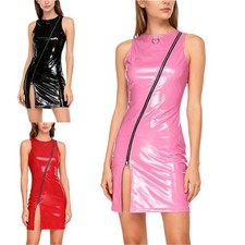 Damen Wetlook Lack Leder