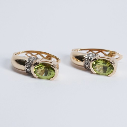 Ohrringe peridot diamant - peridot, 585