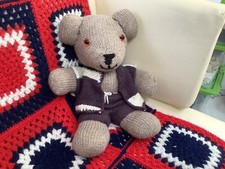 Teddy handgestrickt mit Glasaugen und weich gefüttert 50 cm unbespielt