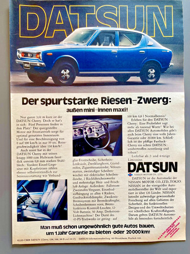 1973 datsun cherry nissan - datsun,