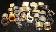 Sammlung Servietten Ringe Zinn