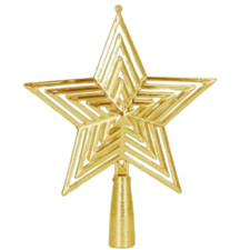 Christbaumspitze Stern Glitzer Kunststoff Weihnachtsbaumspitze in Gold & Silber 