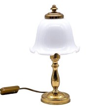 Antique brass table - brass, lamp