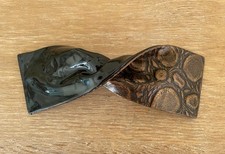 Haarspange Edel &  Extravagant Lack/Kunstleder Schwarz/Braun Made in France