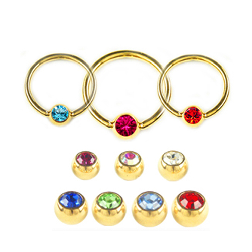 Gold piercing ring 0mm - piercing, ohr