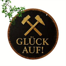 Blechschild rund Glück Auf
