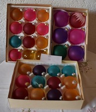 Alter Christbaumschmuck Lauscha  3 x 12 bunte Kugeln aus Glas 6-8cm cm groß