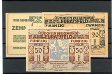 Euratsfeld 3 Scheine Notgeld