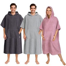 Frottee Badeponcho Damen Herren Strandponcho 100% Baumwolle Surf Poncho Kapuze