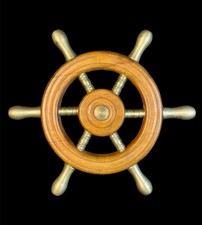 Schiffslenkrad Holz Messing Dekoration Massiv Messing Elemente Eigenbau