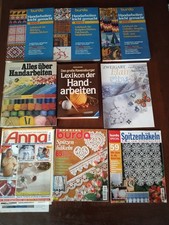 5 Bücher + 4 Hefte Burda Anna Handarbeit Sticken Stricken Häkeln  Konvolut