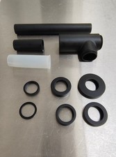 Kronenbach Design-Siphon rund schwarz, Universal Flaschensiphon für Waschbecken