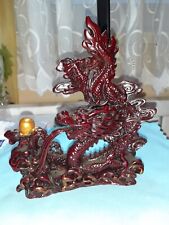 Chinesische Feng Shui, Drachenstatue, chinesische Drachenfigur, Ornament, Rot