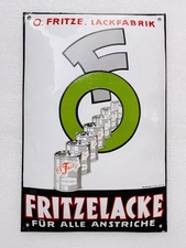 Emailschild Fritzelacke Lack Anstriche Wien - 50x33cm - Original um 1930