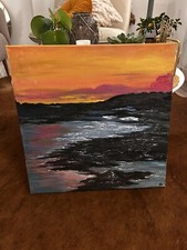 Hobby Malerei Leinwand Bild Horizont Felsen Kunst