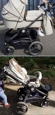 TEUTONIA Kombi Kinderwagen Lederoptik creme, Babywanne, Sportsitz, UVP 1.200 EUR