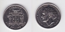 Jamaica 5 Dollars 1993 auf den