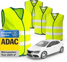 4x Warnweste Gelb - Pannenweste 2026 ISO 20471 Sicherheitsweste Unfallweste