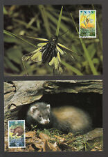 Liechtenstein WWF auf 4 schönen MK MC - kleiner beringelter, Regenpfeifer, Frosch, Iltis,