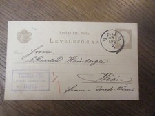 1893 GA Stempel :BAJAN : Pal Fischer an Händler Edmund WEINBERGER Wien