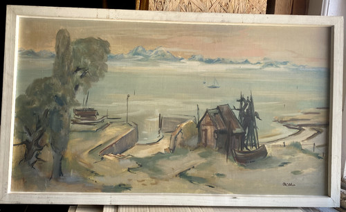 ölgemälde häuse boote - ::ÖlgemÄlde,