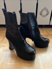 Schwarze Plateau Stiefeletten