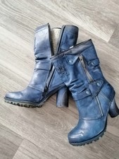 Stiefeletten, Mustang, petrol, gefüttert, 39,8cm Absatz