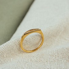 Damen Ring Edelstahl 316L Gold