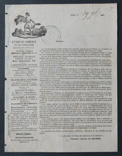 Rechnung 1867 union - rechnung,