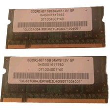 2x 1 GB ELPIDA GDDR2 RAM 64MX8 1.8V EP ELPIDA GDDR2-667 1GB ARBEITSSPEICHER 