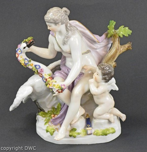 Porzellan figur meissen leda - porzellan,