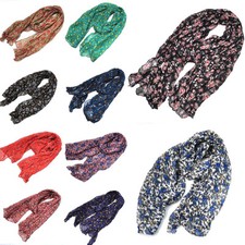 Lang Schal Langschal Halstuch Baumwolltuch Cotton Tuch Elegant Blumen Baumwolle