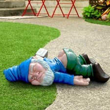 Betrunken Zwerg Gnome Teichfigur lustiger Gartenzwerg Garten Statue Dekoration