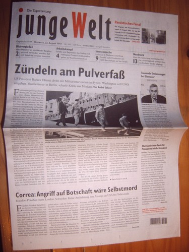 Junge welt 2012 zeitung - junge-welt, 22.8.2012