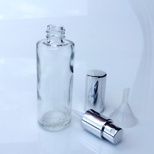 Parfum Flakon-Flasche -GLAS- NEU leer 50 ml + Trichter-nachfüllbar-SILBER-501S