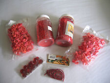 "Bastel-Deko-Artikel" in rot, Steine, Draht, Granulat,Papier, TOP