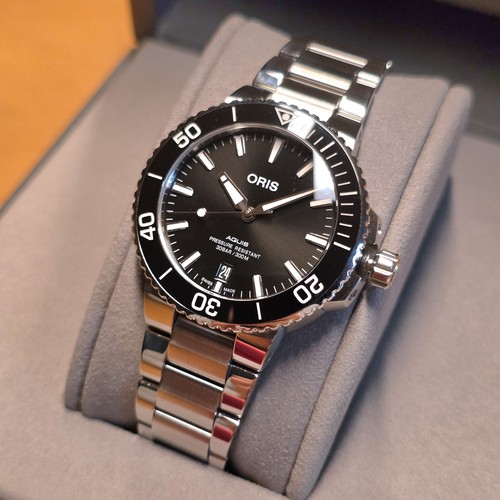 Oris aquis date 5mm schwarz - oris, 39,5mm