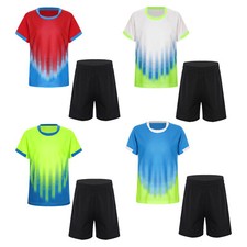 Kinder Sport Kleidung Set Kurzarm Trikot Shirt mit Shorts für Fußball Basketball