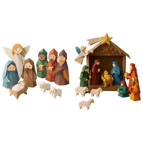 Weihnachtskrippe aus papier - weihnachtskrippe,