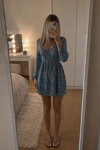 Zara mini kleid - zara, v-ausschnitt