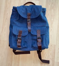 Rucksack, Schultertasche Stoffrucksack Wanderrucksack blau braun - NEU