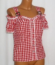 Fuchs  Damen Trachten Bluse  ?  Gr. S  rot-weiß kariert